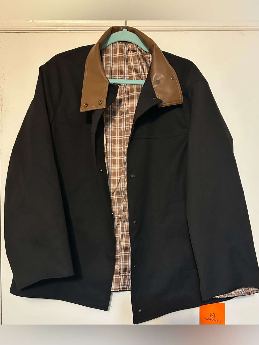 Amazon Black Utility Jacket with Brown Collar